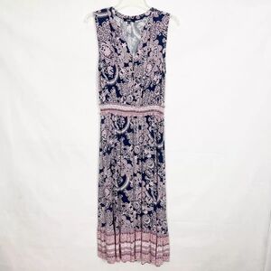 Angels,SizeS,Pink,purple,white and blue paisleys & flowers,rayon,boho,maxi dress